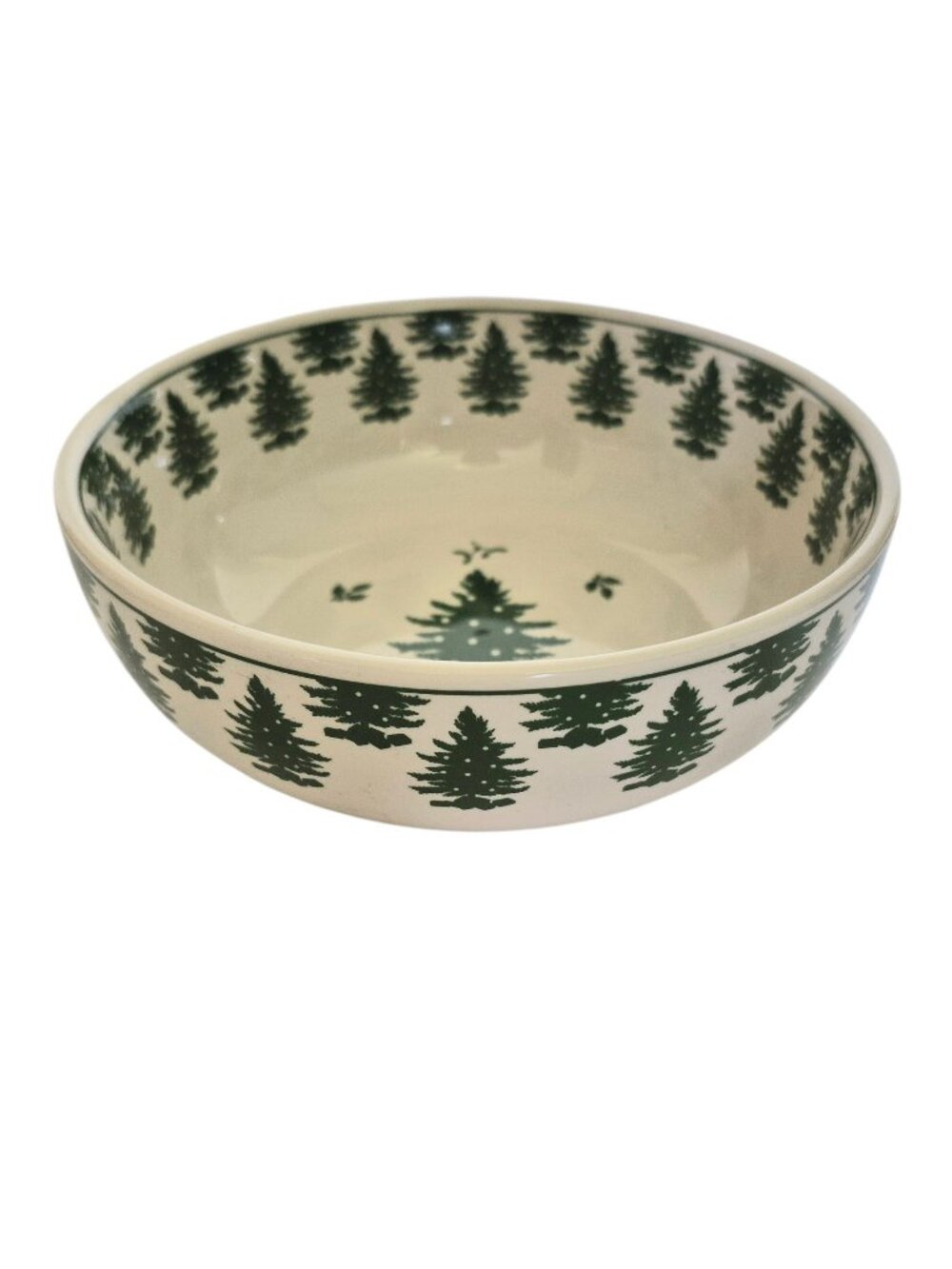 Spode Evergreen Bowl Green Christmas Tree Design 2006 S3777A7 10 in Discontinued